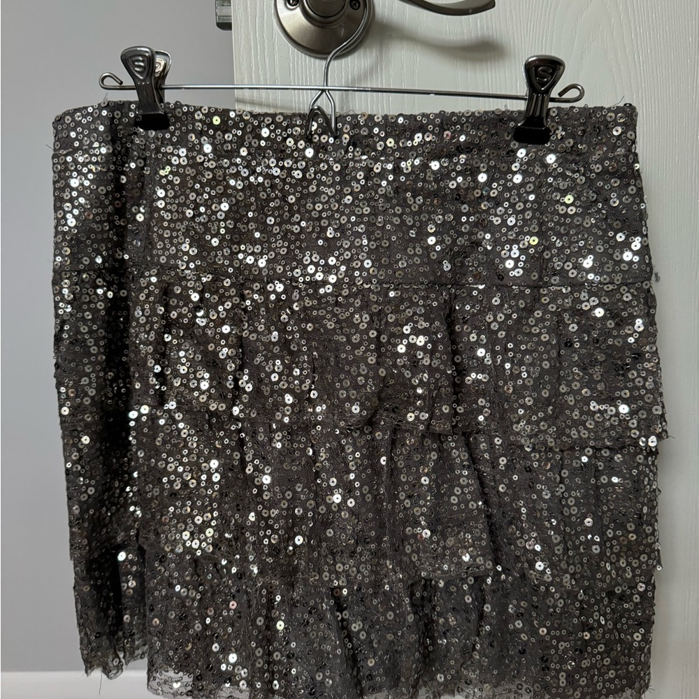 Sequin Silver Skirt